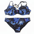 Modèle transparent noir à fleurs bleues - Jardin Secret