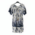 Robe bohème mi-longue imprimé bleu – fluide & estivale