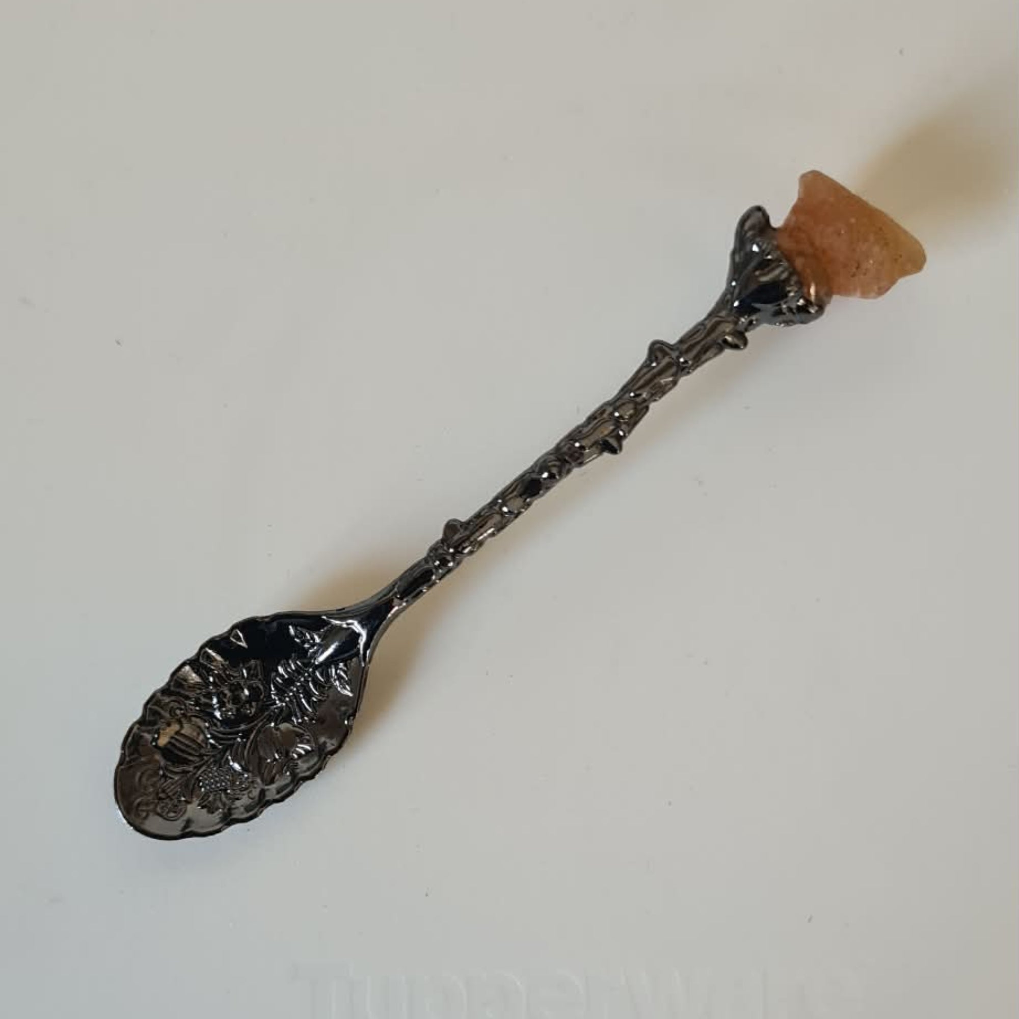 Cuillère Sorcière : en Cristal et Pierre Précieuse Argent Sombre