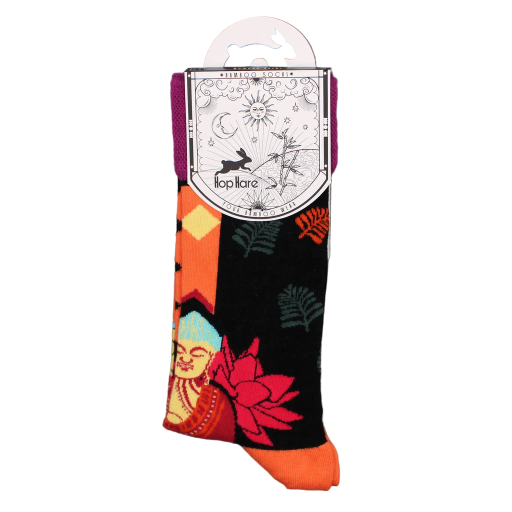 Chaussettes Montantes Bambou Hop Hare - Bouddha Rose & Lotus