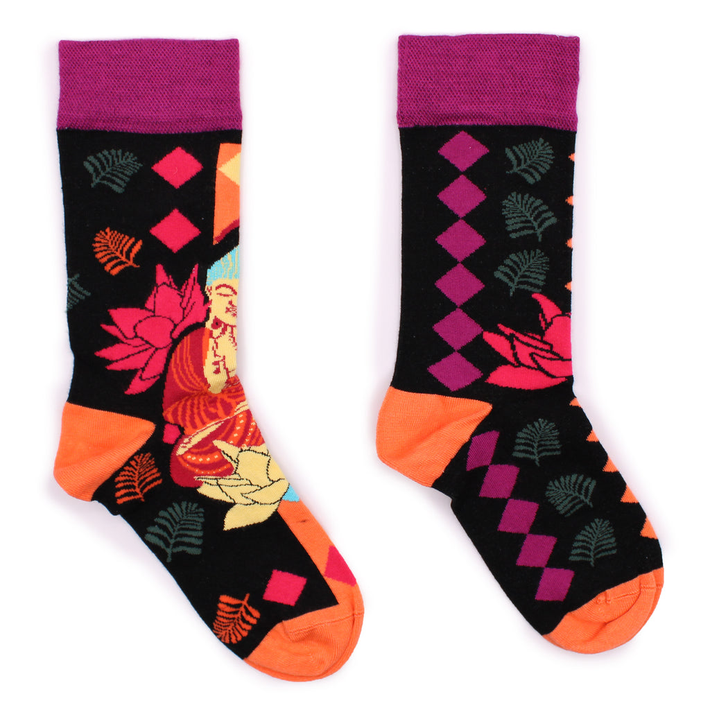 Chaussettes Montantes Bambou Hop Hare - Bouddha Rose & Lotus