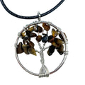 Collier + pendentif Arbre de Vie - Oeil de Tigre