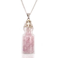 Collier de pierres précieuses en bouteille - Quartz rose