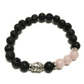 Bracelet pierre de lave - buddha quartz rose