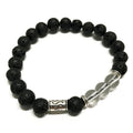 Bracelet en pierre de lave - cristal de roche tribal