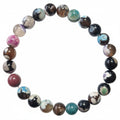 Bracelet en Agate Craquelée Multicolore – Harmonie & Énergie
