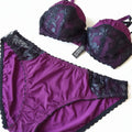 Modèle violet et noir avec dentelle - Jardin secret