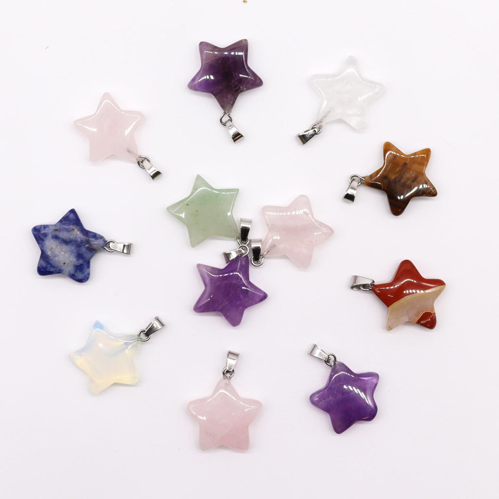 Collier + Pendentif étoile en pierre précieuse