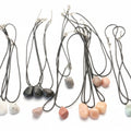 Collier + Pendentifs en pierre roulée en cristal plaqué argent mélangé
