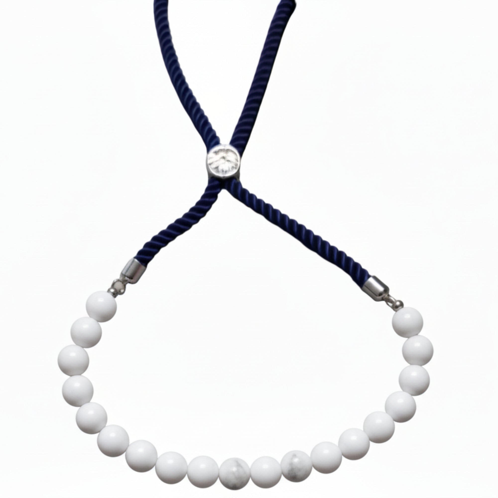 Bracelet Howlite Blanche (Argent)