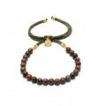 Bracelet en gemme plaqué or 18k cordon vert - jaspe picasso