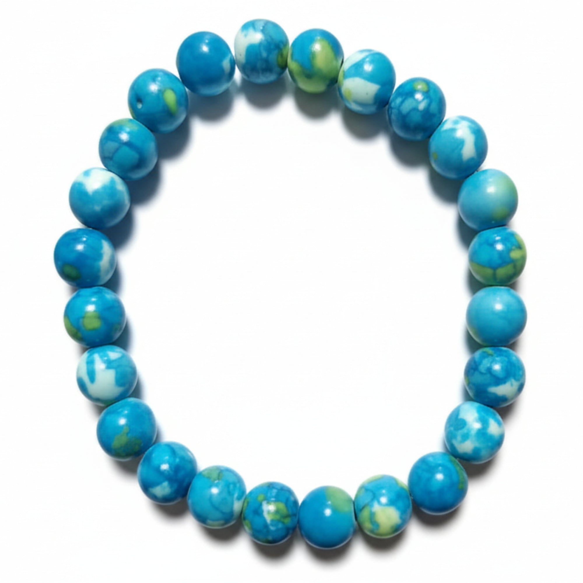 Bracelet pierre de pluie bleue